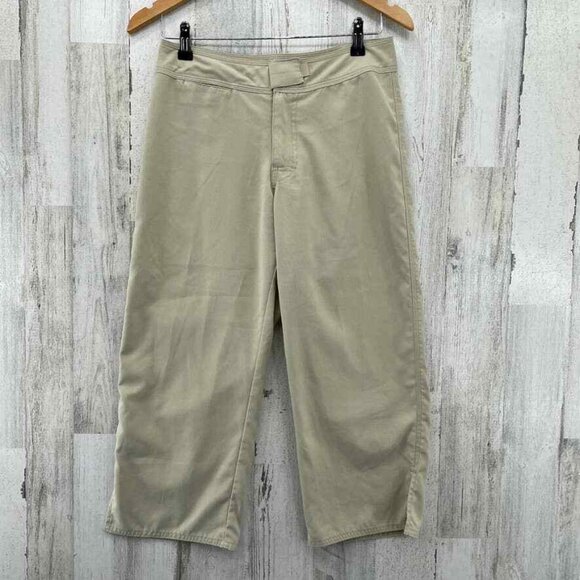 Patagonia Crop Hiking Pants Women 4 Khaki Tan Polyester Hook Loop Closure Pocket - Picture 2 of 7